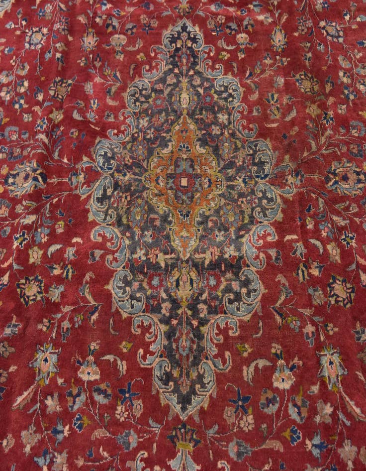 Detail image of 9' 8 x 12' 7  Hand Knotted Mashad Persian Wool Rug