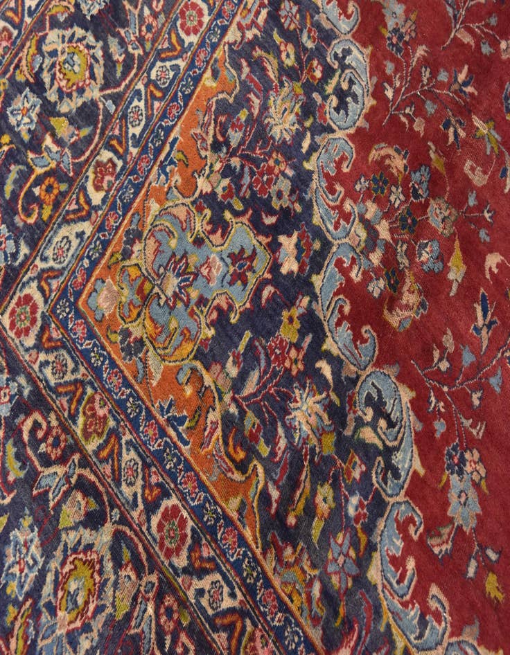 Detail image of 9' 8 x 12' 7  Hand Knotted Mashad Persian Wool Rug