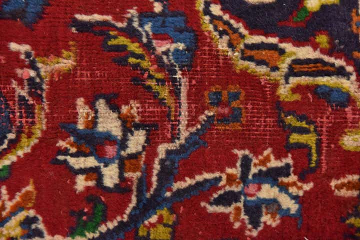 9' 4 x 12' 8 Hand Knotted Mashad Persian Wool Rug