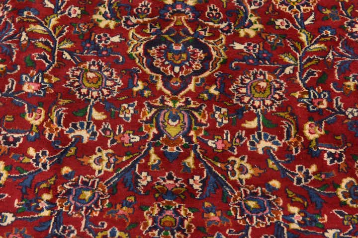 9' 4 x 12' 8 Hand Knotted Mashad Persian Wool Rug