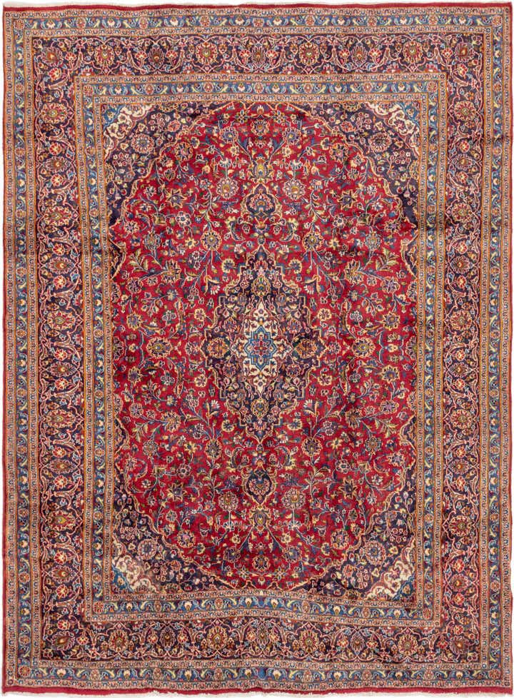9' 4 x 12' 8 Hand Knotted Mashad Persian Wool Rug