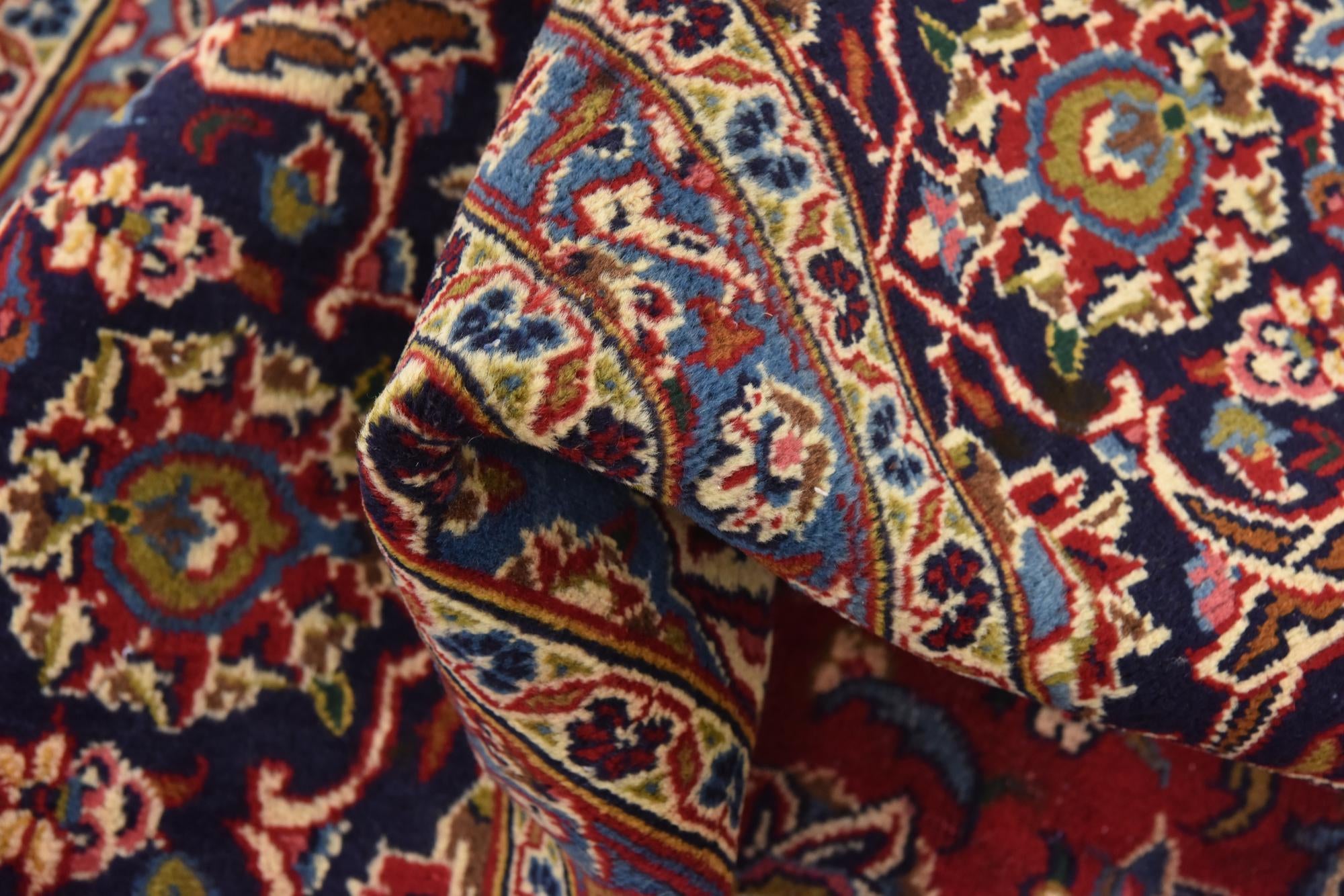 9' 9 x 12' 6 Hand Knotted Mashad Persian Wool Rug