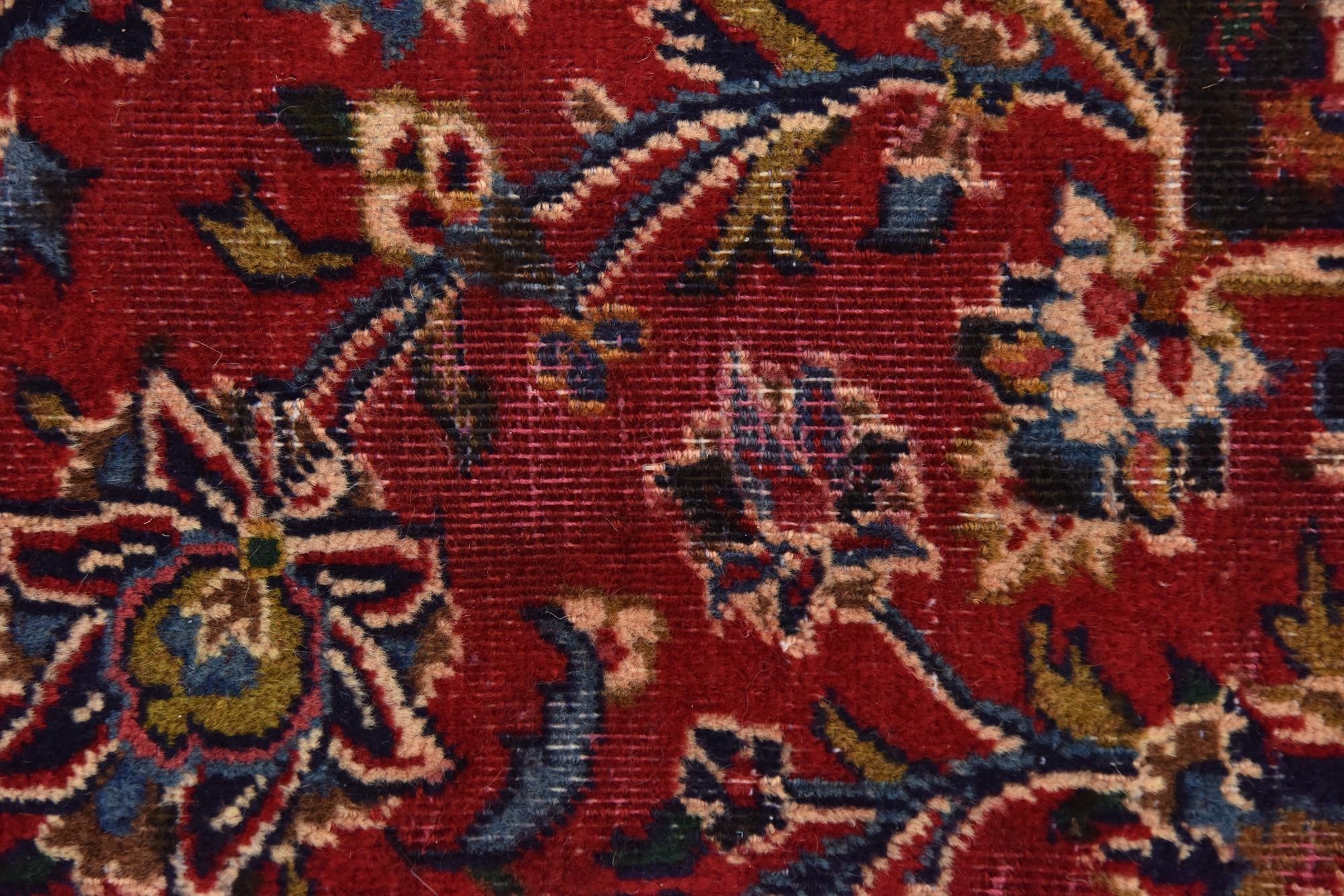 9' 9 x 12' 6 Hand Knotted Mashad Persian Wool Rug