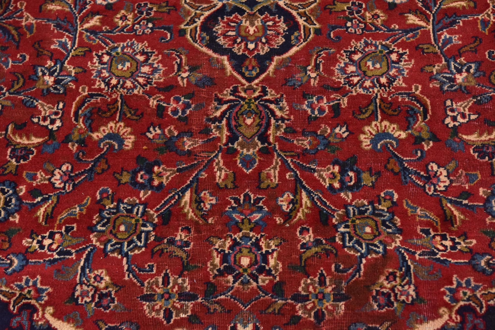 9' 9 x 12' 6 Hand Knotted Mashad Persian Wool Rug
