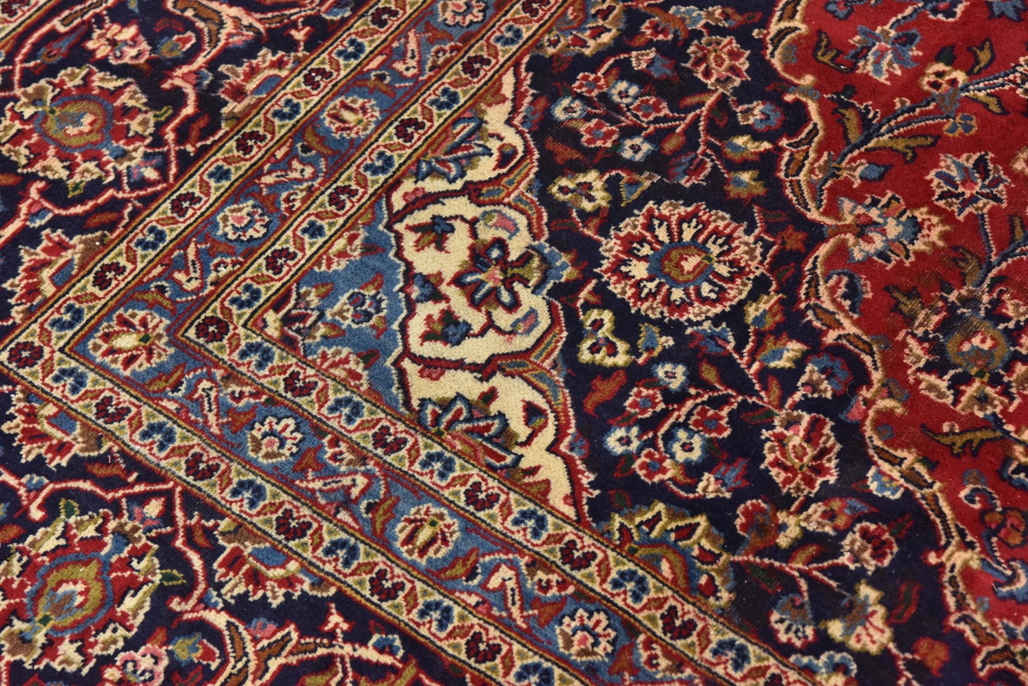 9' 9 x 12' 6 Hand Knotted Mashad Persian Wool Rug