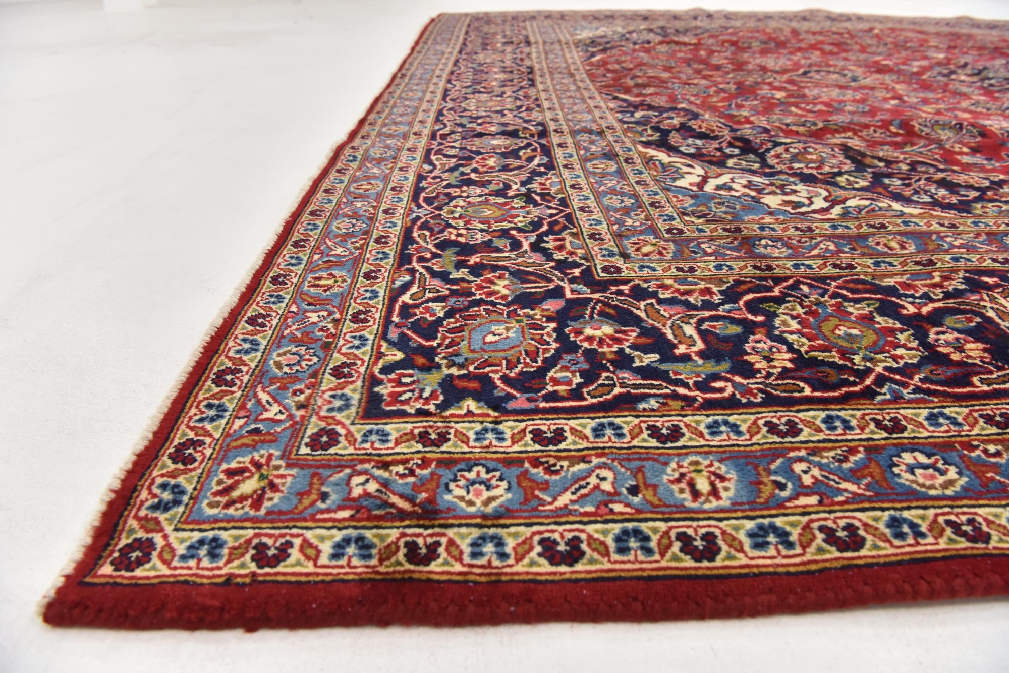 9' 9 x 12' 6 Hand Knotted Mashad Persian Wool Rug