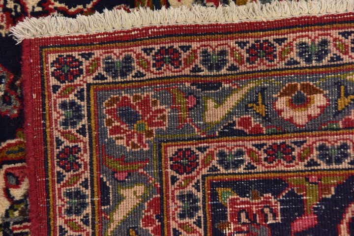 9' 4 x 12' 5 Hand Knotted Mashad Persian Wool Rug