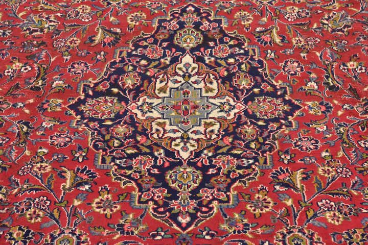 9' 4 x 12' 5 Hand Knotted Mashad Persian Wool Rug