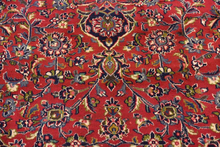 9' 4 x 12' 5 Hand Knotted Mashad Persian Wool Rug