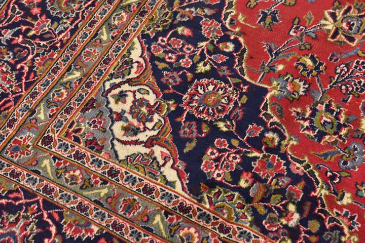 9' 4 x 12' 5 Hand Knotted Mashad Persian Wool Rug