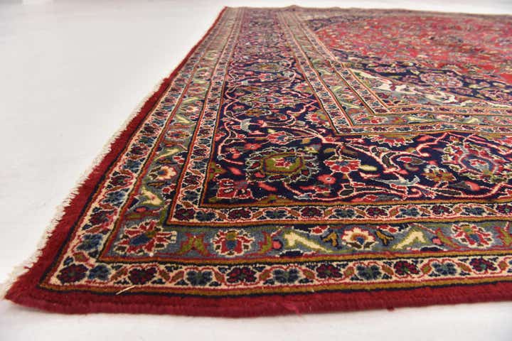 9' 4 x 12' 5 Hand Knotted Mashad Persian Wool Rug