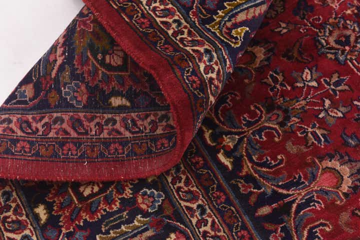 9' 8 x 12' 7 Hand Knotted Mashad Persian Wool Rug