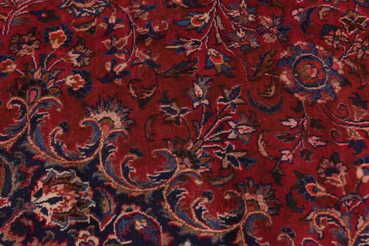 9' 8 x 12' 7 Hand Knotted Mashad Persian Wool Rug