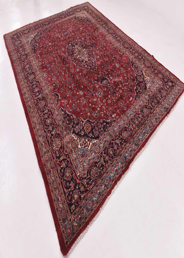 9' 6 x 12' 4 Hand Knotted Mashad Persian Wool Rug