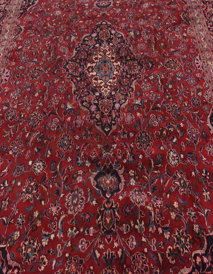 Detail image of 9' 6 x 12' 4 Hand Knotted Mashad Persian Wool Rug