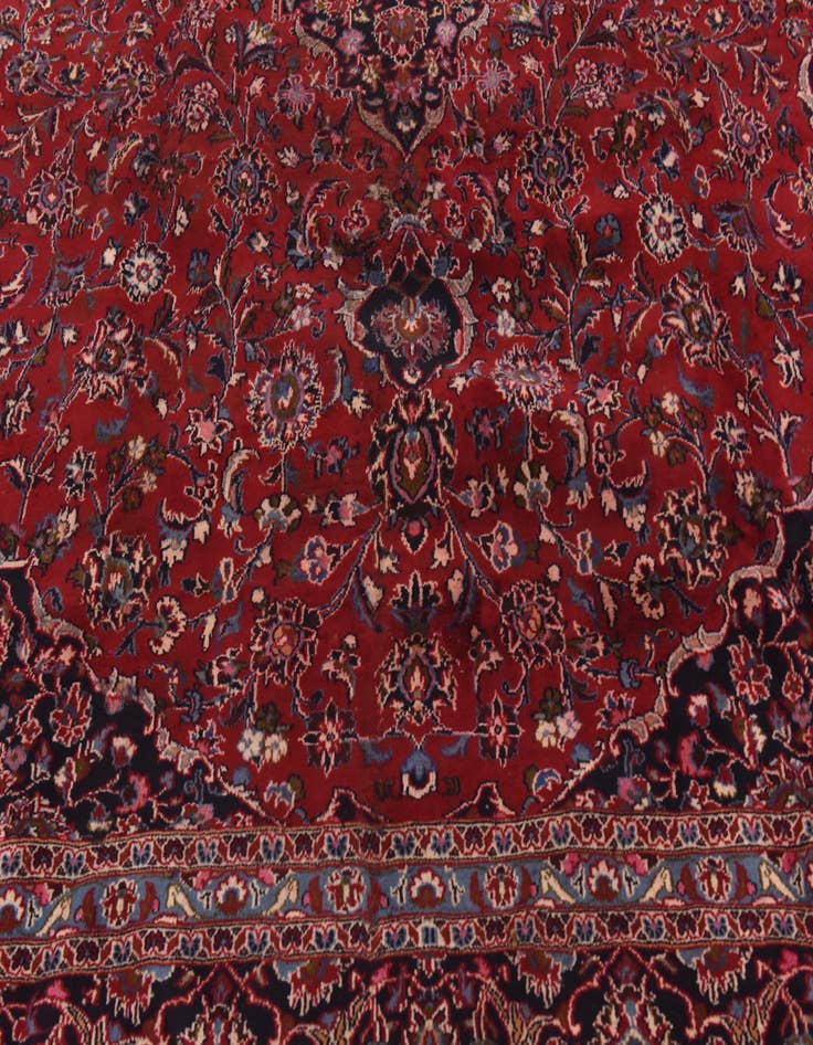 Detail image of 9' 6 x 12' 4  Hand Knotted Mashad Persian Wool Rug