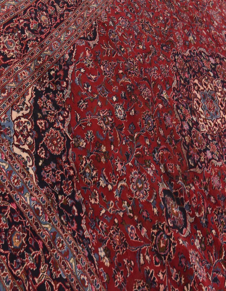 Detail image of 9' 6 x 12' 4 Hand Knotted Mashad Persian Wool Rug