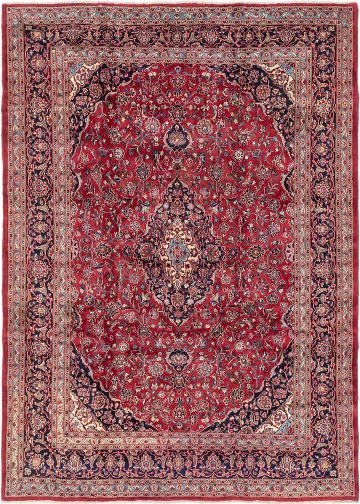 9' 6 x 12' 4 Hand Knotted Mashad Persian Wool Rug