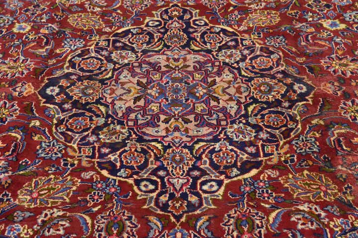 9' 7 x 12' 8 Hand Knotted Mashad Persian Wool Rug