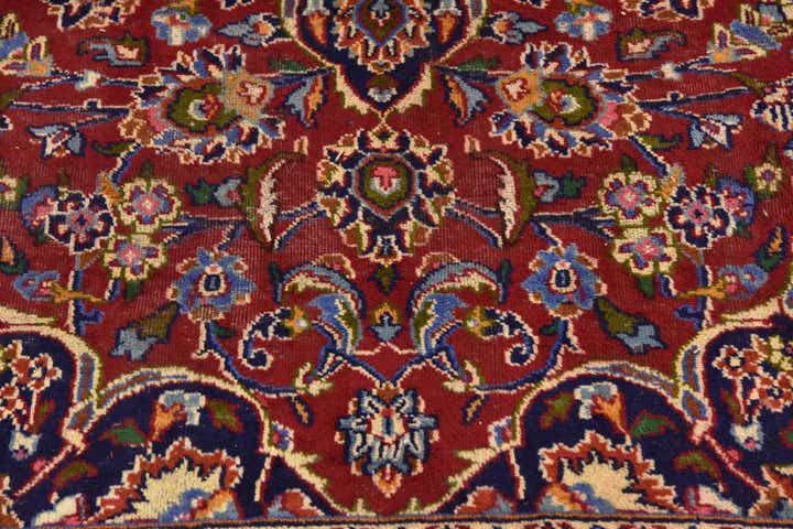 9' 7 x 12' 8 Hand Knotted Mashad Persian Wool Rug