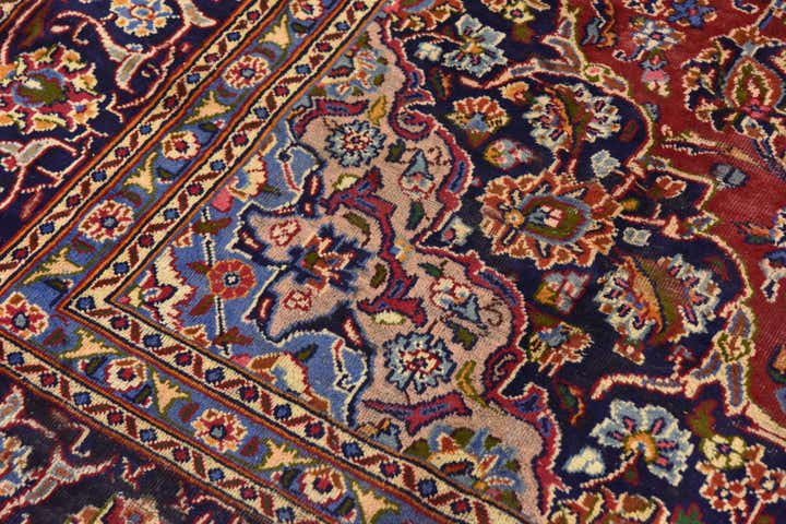 9' 7 x 12' 8 Hand Knotted Mashad Persian Wool Rug