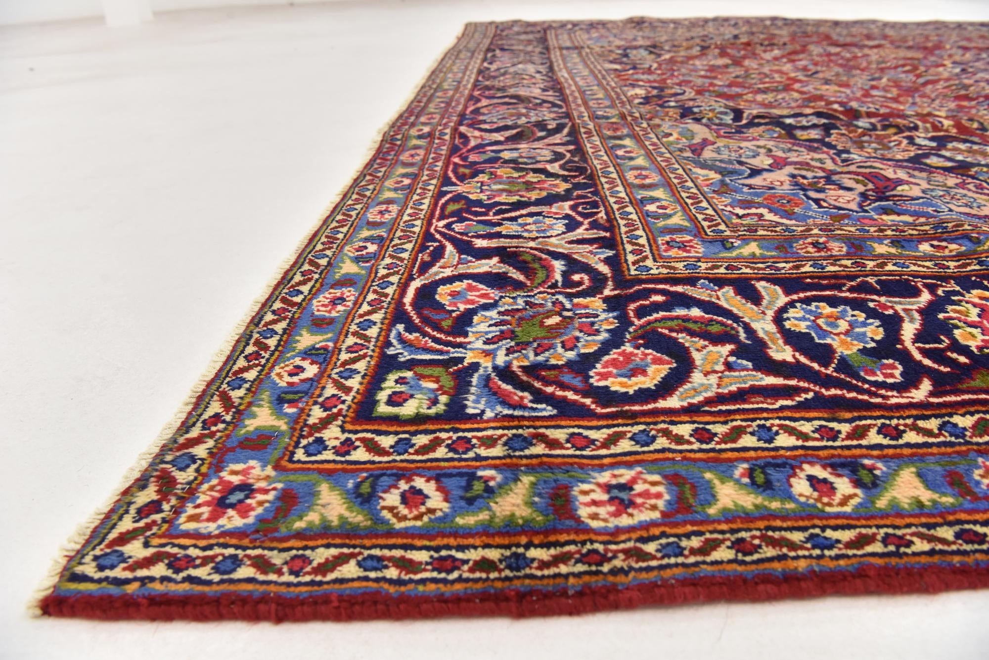 9' 7 x 12' 8 Hand Knotted Mashad Persian Wool Rug