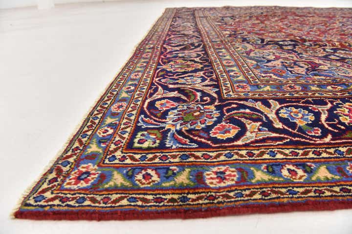 9' 7 x 12' 8 Hand Knotted Mashad Persian Wool Rug