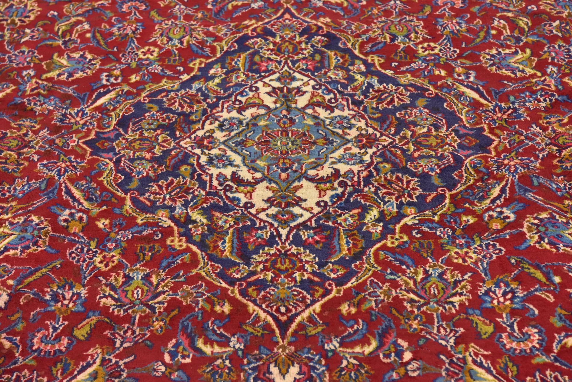9' 7 x 13' Hand Knotted Mashad Persian Wool Rug