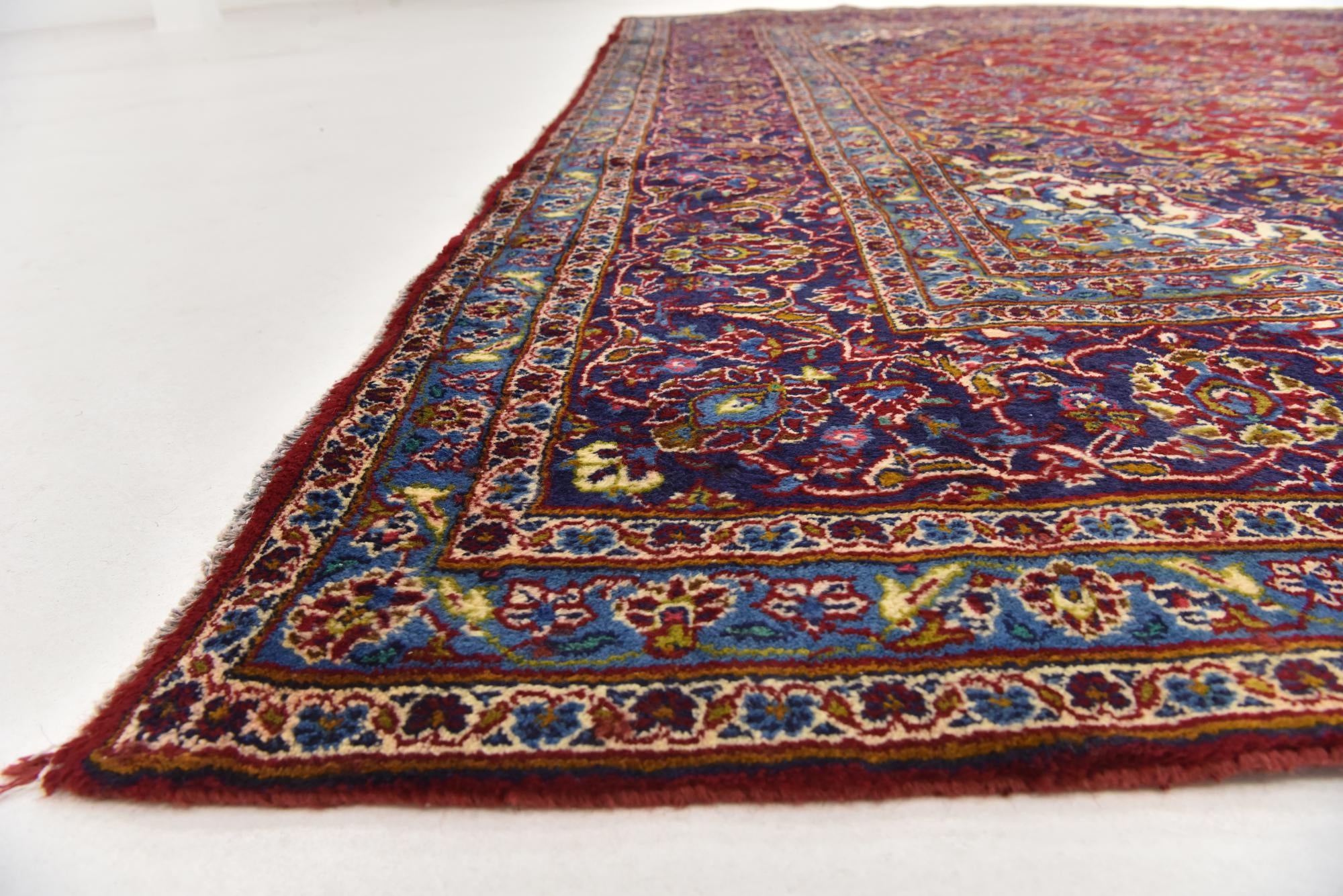 9' 7 x 13' Hand Knotted Mashad Persian Wool Rug