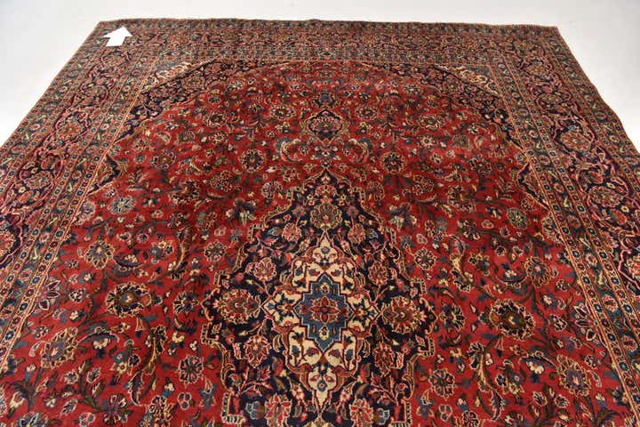 9' 6 x 13' 4 Hand Knotted Mashad Persian Wool Rug