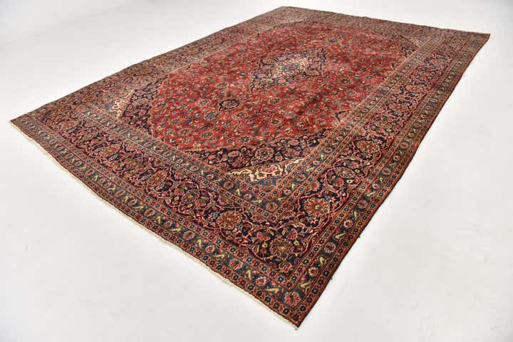 9' 6 x 13' 4 Hand Knotted Mashad Persian Wool Rug