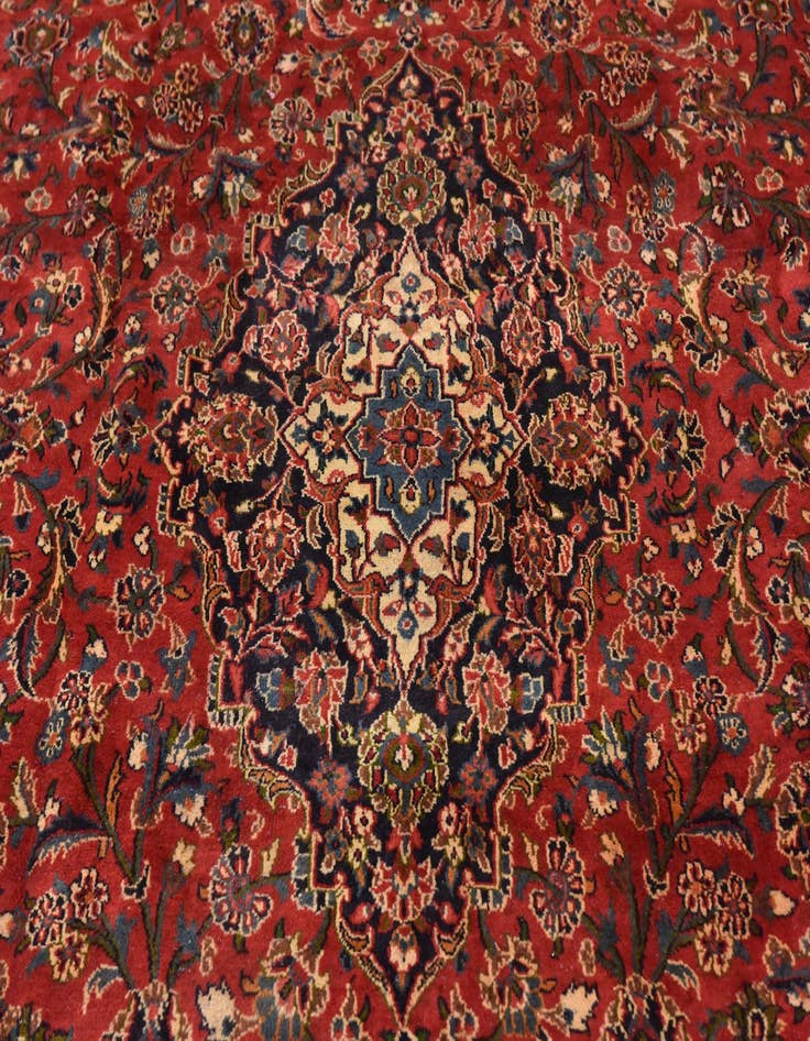 Detail image of 9' 6 x 13' 4  Hand Knotted Mashad Persian Wool Rug