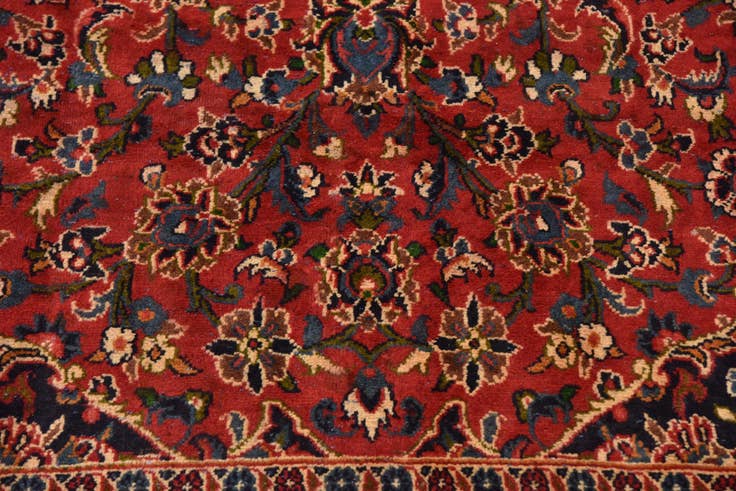 Detail image of 9' 6 x 13' 4 Hand Knotted Mashad Persian Wool Rug