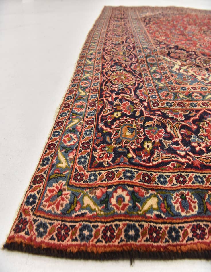 Detail image of 9' 6 x 13' 4  Hand Knotted Mashad Persian Wool Rug