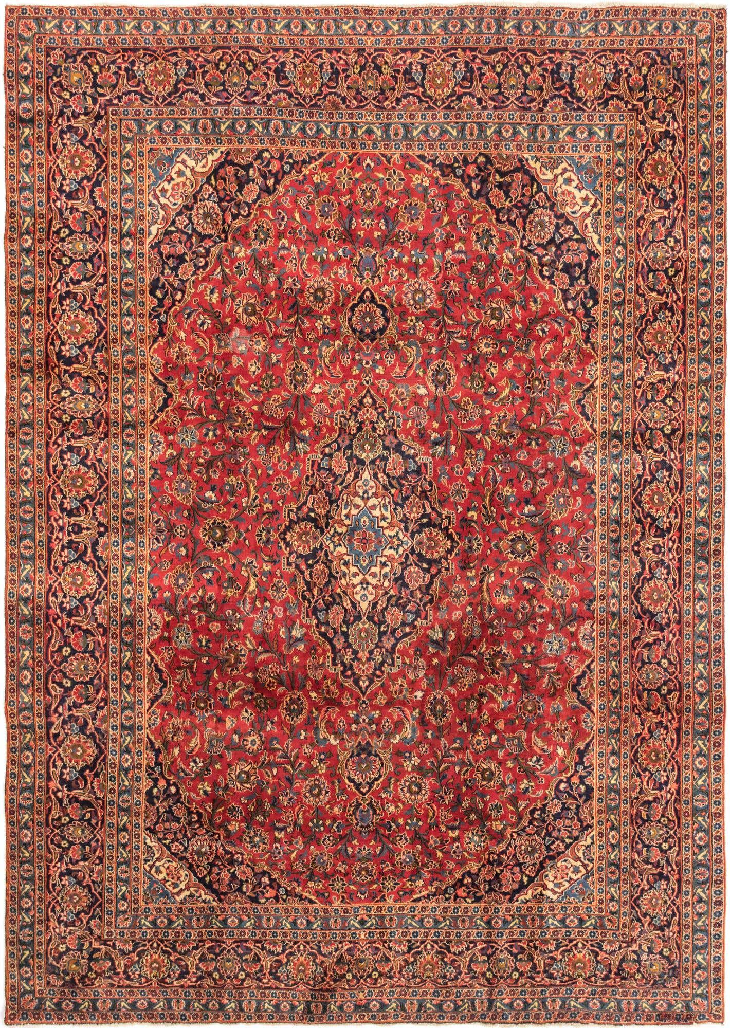 9' 6 x 13' 4 Hand Knotted Mashad Persian Wool Rug