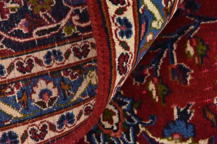9' 7 x 12' 6 Hand Knotted Mashad Persian Wool Rug