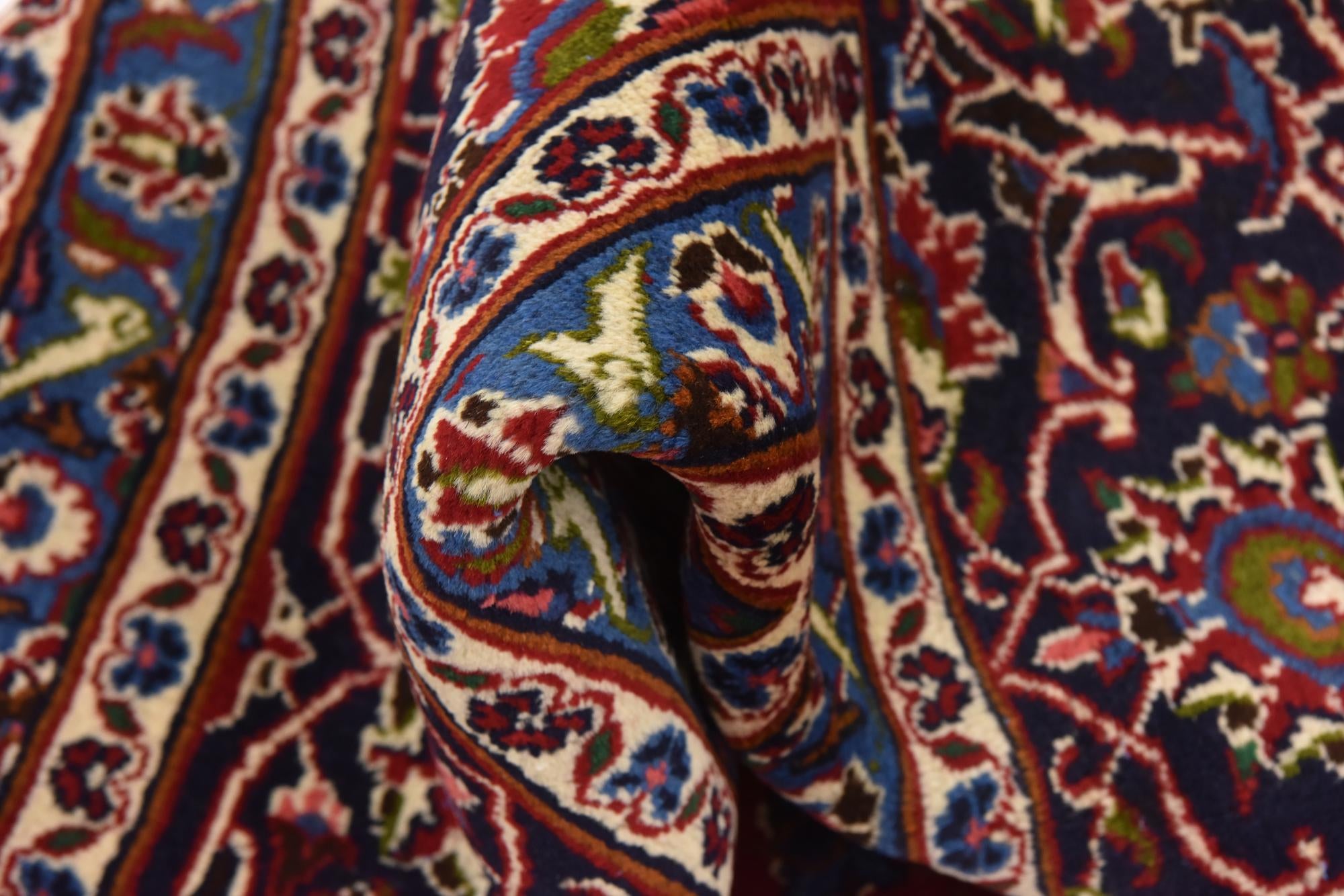 9' 7 x 12' 6 Hand Knotted Mashad Persian Wool Rug