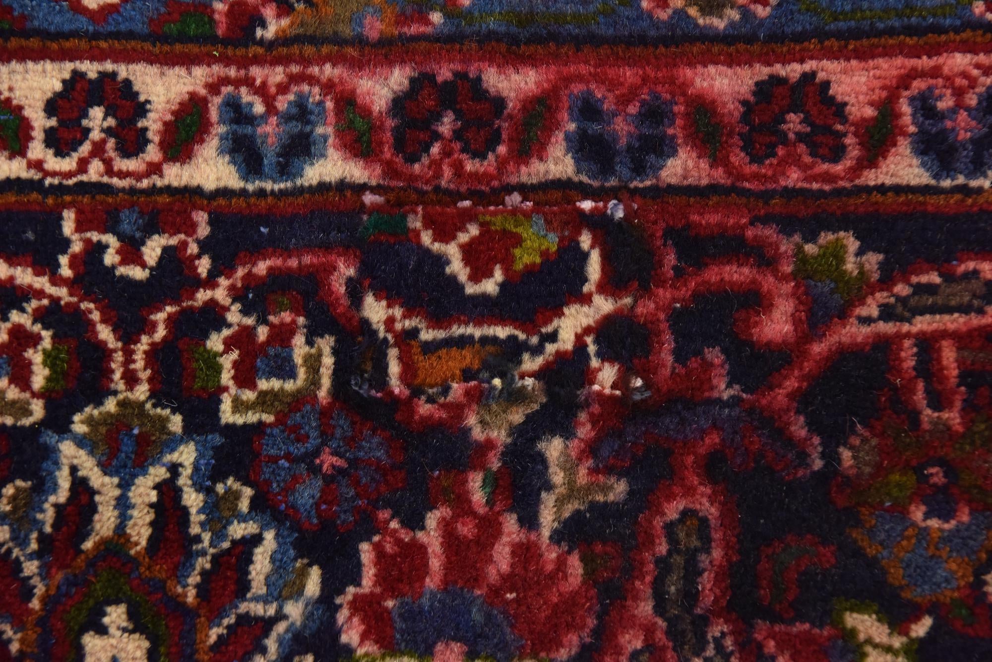9' 7 x 12' 6 Hand Knotted Mashad Persian Wool Rug