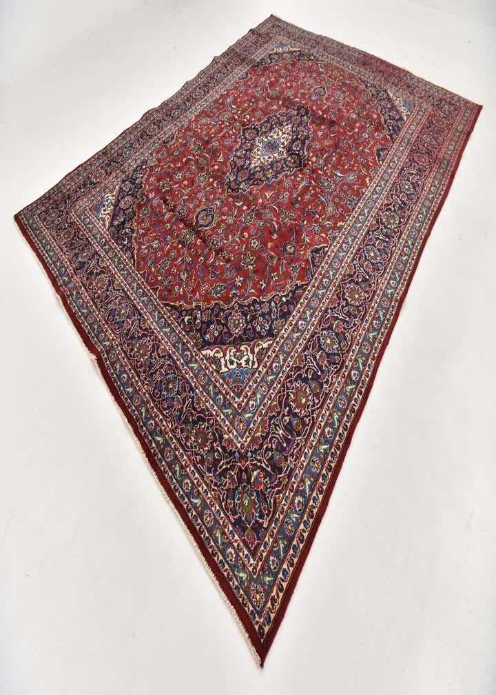 9' 7 x 12' 6 Hand Knotted Mashad Persian Wool Rug