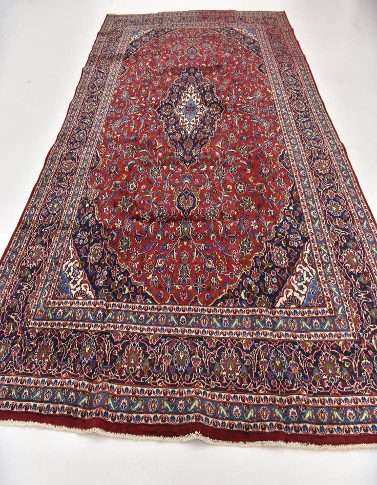 Detail image of 9' 7 x 12' 6 Hand Knotted Mashad Persian Wool Rug