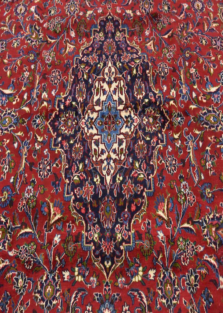 9' 7 x 12' 6 Hand Knotted Mashad Persian Wool Rug