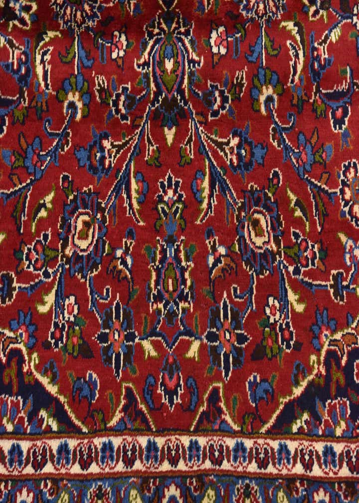 9' 7 x 12' 6 Hand Knotted Mashad Persian Wool Rug