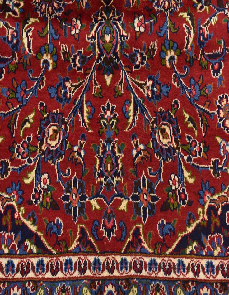 Detail image of 9' 7 x 12' 6 Hand Knotted Mashad Persian Wool Rug