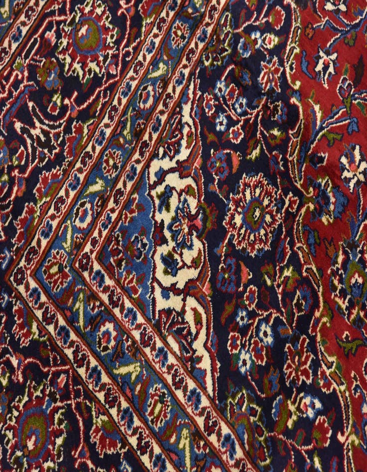 Detail image of 9' 7 x 12' 6 Hand Knotted Mashad Persian Wool Rug