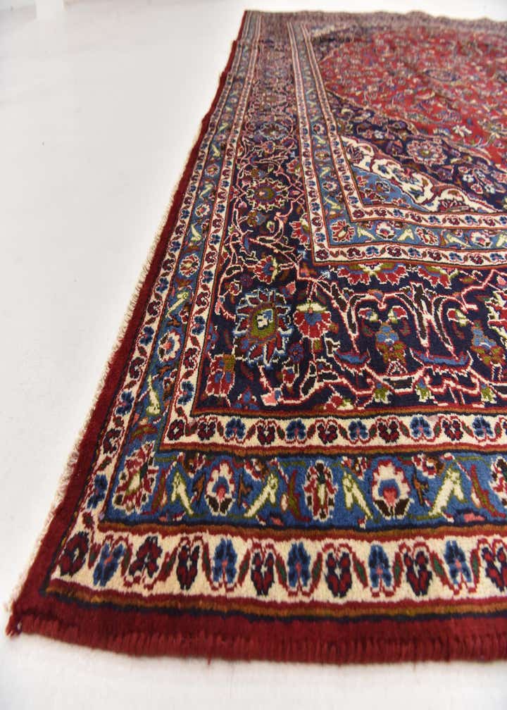 9' 7 x 12' 6 Hand Knotted Mashad Persian Wool Rug