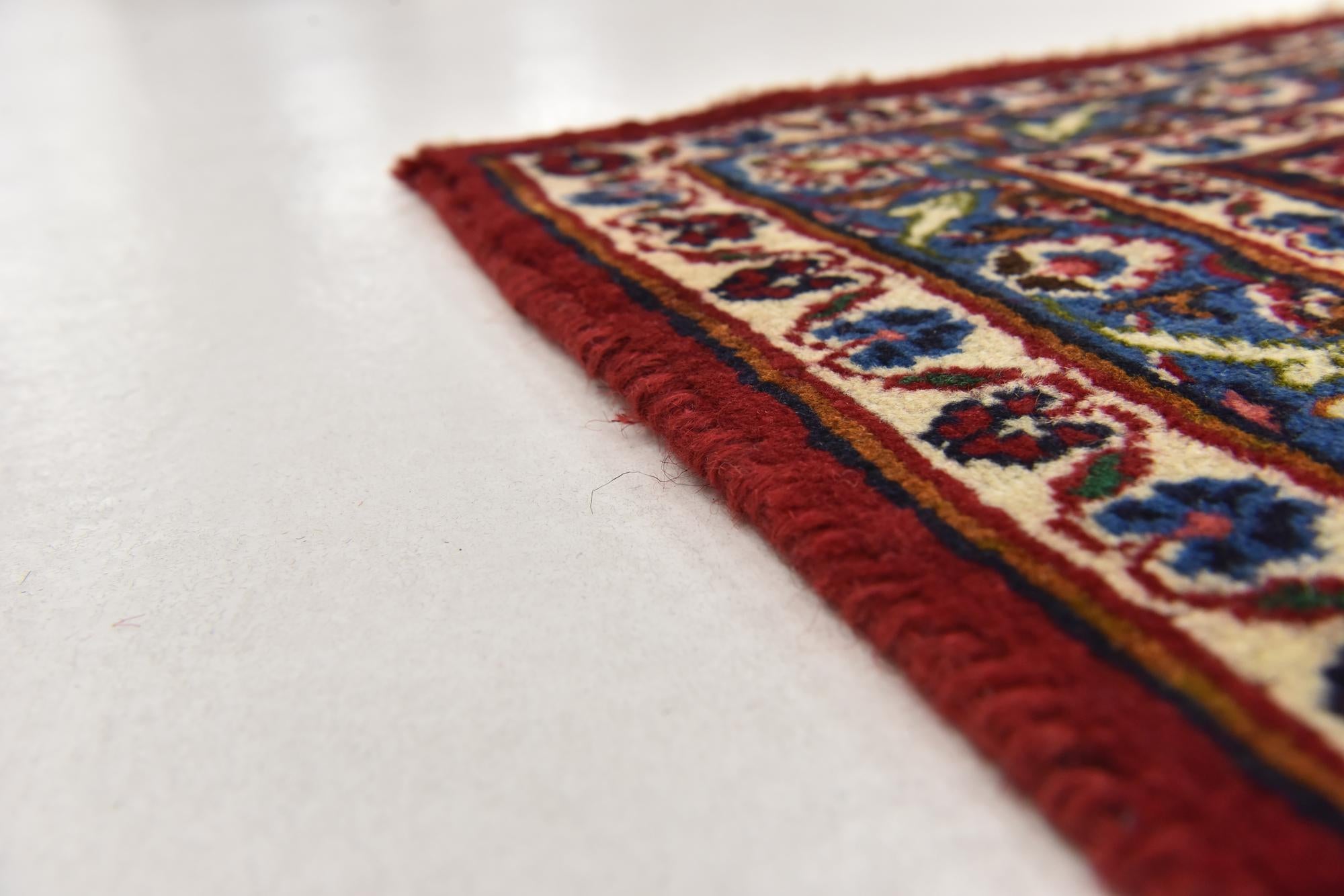 9' 7 x 12' 6 Hand Knotted Mashad Persian Wool Rug