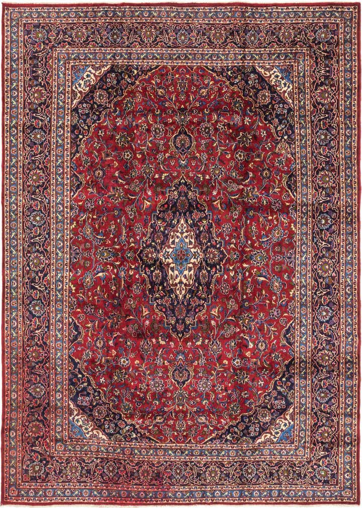 9' 7 x 12' 6 Hand Knotted Mashad Persian Wool Rug