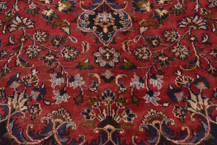 9' 8 x 12' 6 Hand Knotted Mashad Persian Wool Rug