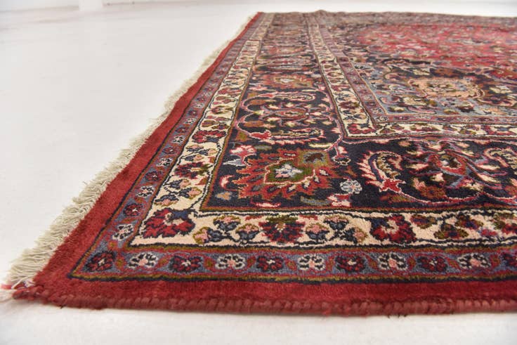 Detail image of 9' 8 x 12' 6 Hand Knotted Mashad Persian Wool Rug