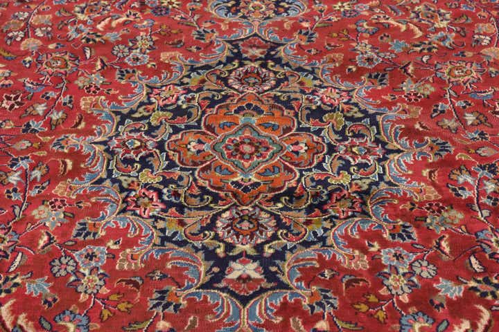 9' 6 x 12' 4 Hand Knotted Mashad Persian Wool Rug